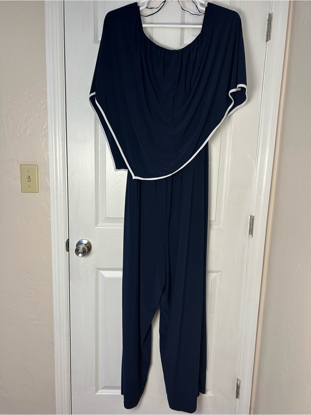 MSK Navy Jumpsuit with White Trim